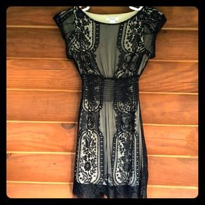 Black lace overlay dress